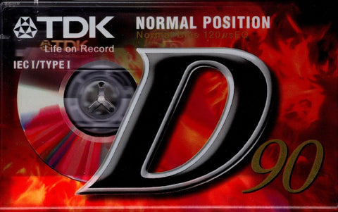 TDK-D90 Normal Position Cassette Tape (Nieuw)