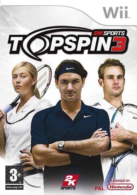 Nintendo Wii Top Spin 3, doos voorkant, tweedehands