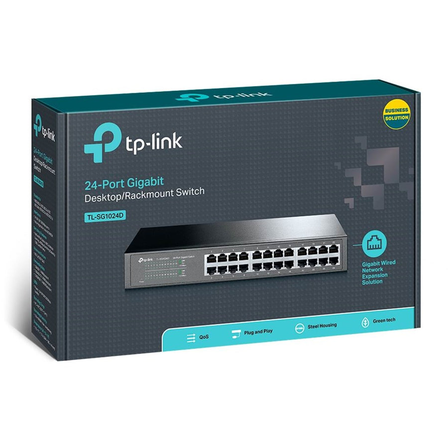 TP-Link-TL‑SG1024D 24‑Port Gigabit Desktop/Rackmount Switch (Nieuw)