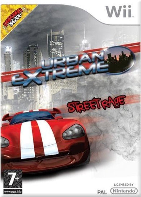 Nintendo Wii Urban Extreme Street Rage, racespel, doos voorkant met rode sportwagen, tweedehands