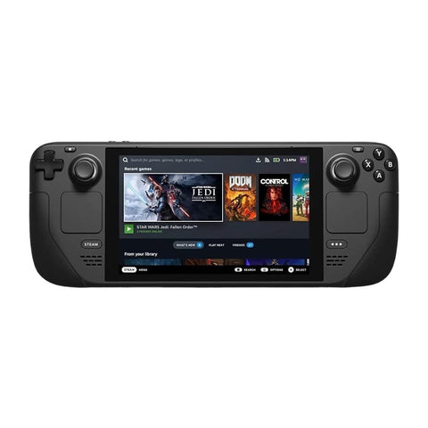 Valve Steam Deck LCD 256 GB handheld gaming console, zwart, vooraanzicht met scherm