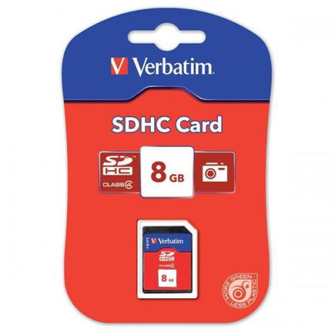 Verbatim SDHC-geheugenkaart 8 GB Class 4 44018 in blisterverpakking