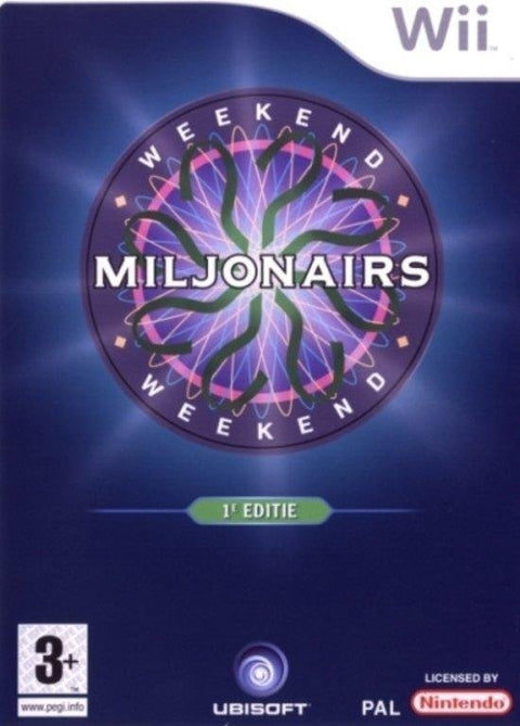 Nintendo Wii Who Wants to Be a Millionaire van Ubisoft, doos voorkant, Nederlandse uitgave Weekend Miljonairs, tweedehands