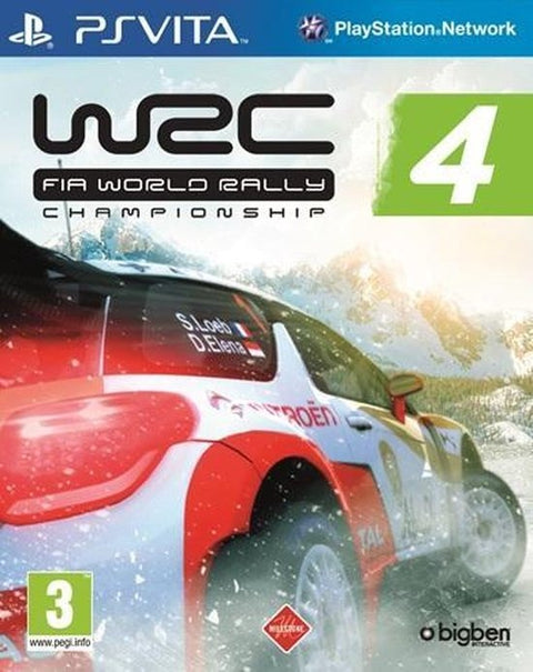 PlayStation Vita WRC 4 FIA World Rally Championship van Bigben, doos voorkant met een Citroën-rallyauto, tweedehands