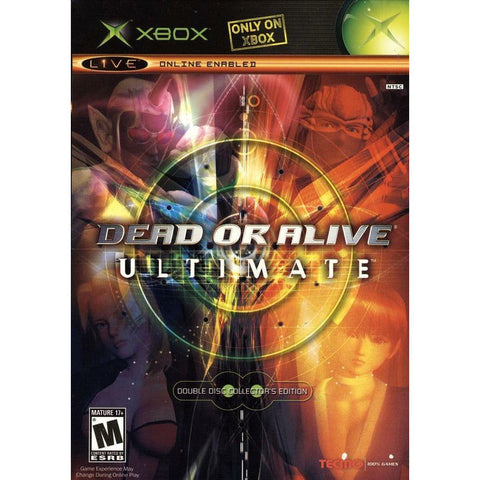 Xbox Dead or Alive Ultimate Double Disc Collector's Edition, doos voorkant, Amerikaanse ESRB-uitgave