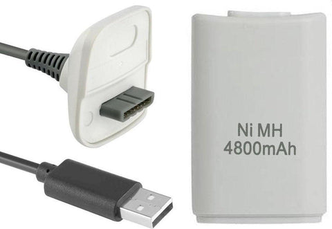 Algemeen-Play & Charge Kit voor Xbox 360 - Wit (Nieuw)