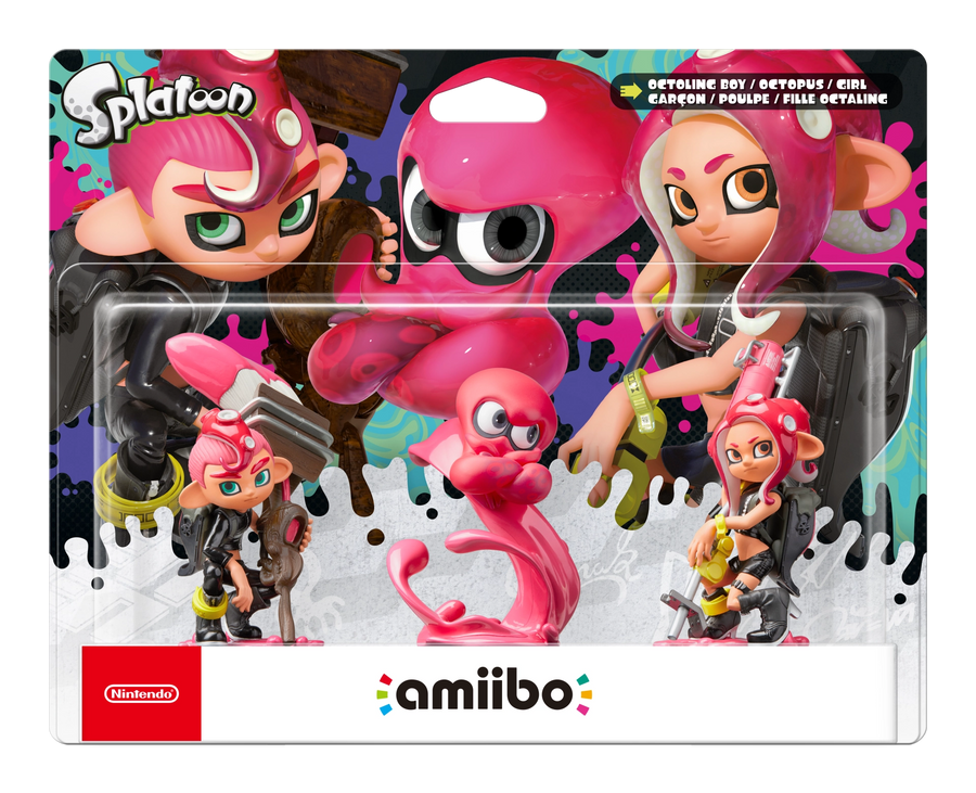 Amiibo-Octoling Girl + Octoling Boy + Octopus 3-Pack - Splatoon series (Nieuw)