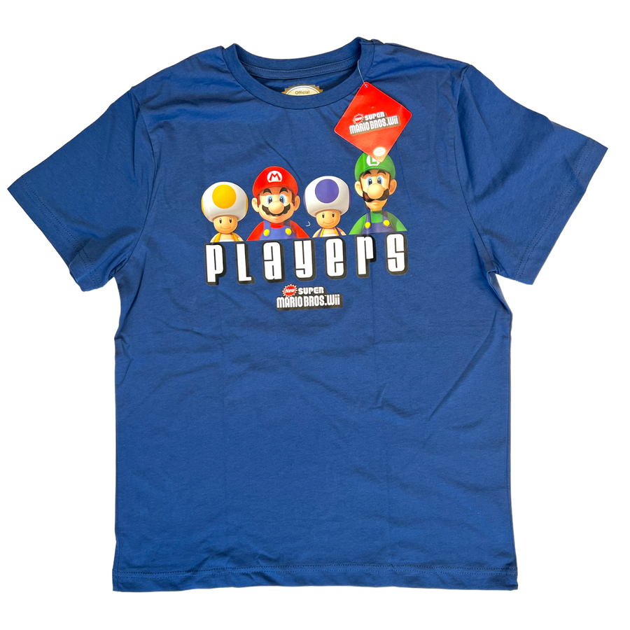 Bioworld-New Super Mario Bros: Players - Blauw T-Shirt - S (Nieuw)