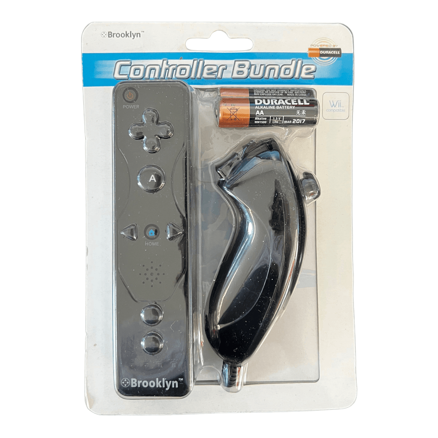 Brooklyn-Remote + Nunchuck voor Nintendo Wii - Zwart (Nieuw)
