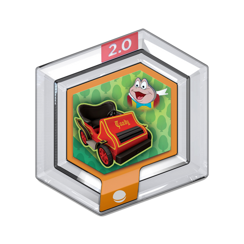 Disney Infinity 2.0 power disc Mr. Toad's Motorcar, zeshoekige disc met de rode auto Toady en Mr. Toad