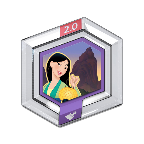 Disney Infinity 2.0 power disc, zeshoekige disc met Mulan voor bergtoppen in de schemering