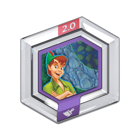 Disney Infinity 2.0 power disc Neverland, zeshoekige disc met Peter Pan voor blauwe rotsen en bladeren