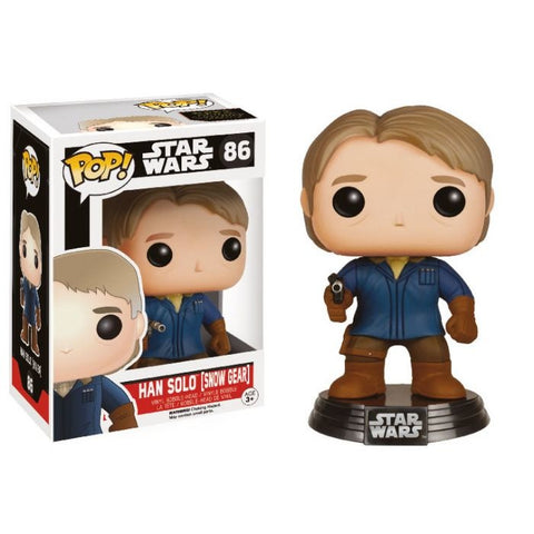 Funko Pop Star Wars The Force Awakens Han Solo Snow Gear nummer 86, doos en figuur