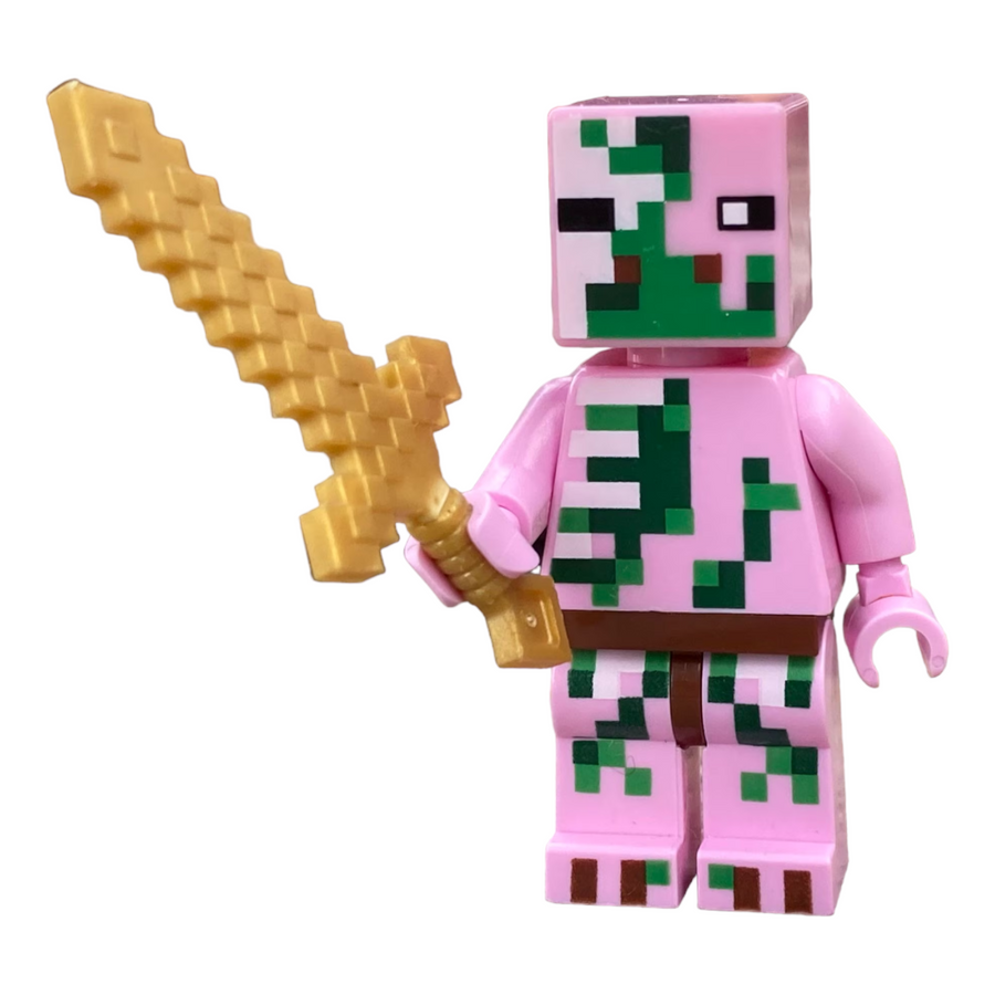 LEGO-Zombie Pigman Minifiguur / Minifigure (Incl. Gouden Zwaard) Tweedehands