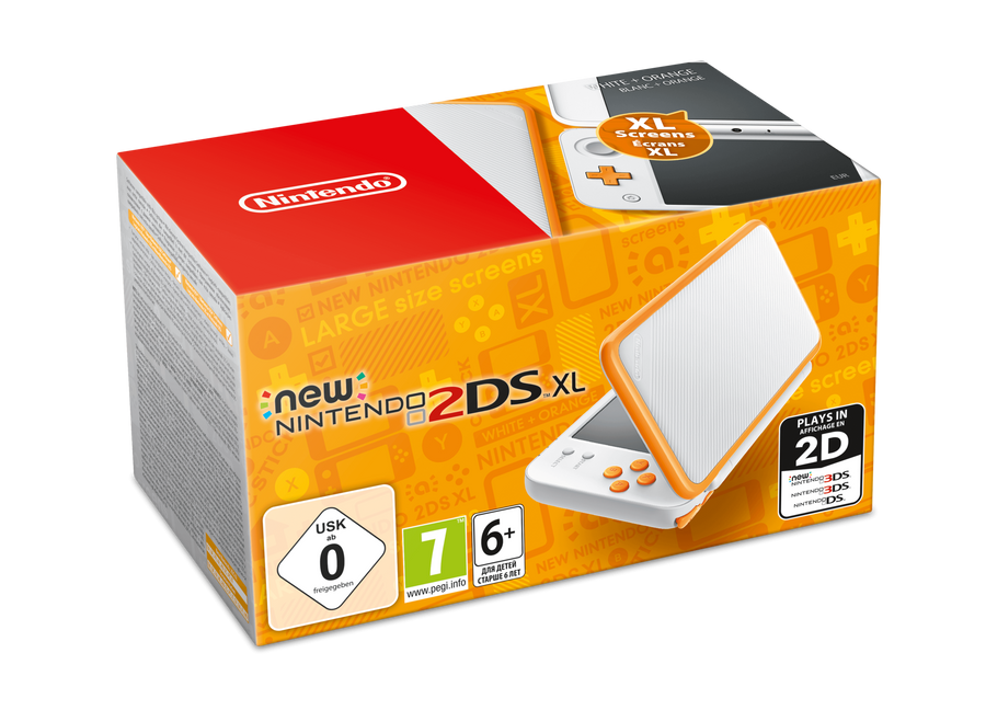 Nintendo-New 2DS XL Console - Wit/Oranje (in doos) Tweedehands
