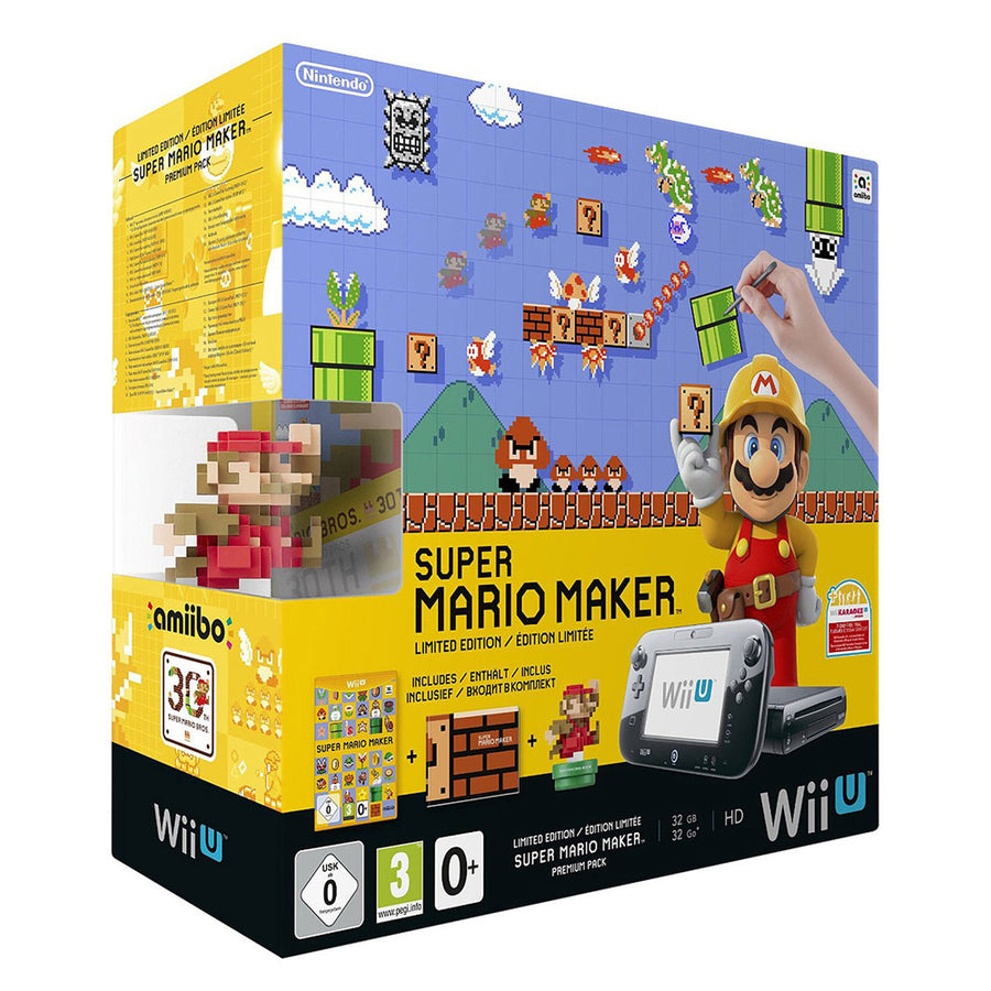 Nintendo-Wii U Premium Console incl. Gamepad - Zwart + Mario 30th Anniversary Bundel (In doos) Tweedehands