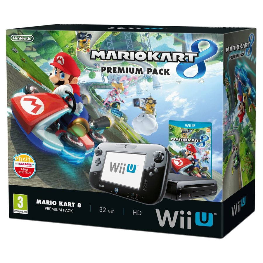 Nintendo-Wii U Premium Console incl. Gamepad - Zwart + Mario Kart 8 Bundel (In doos) Tweedehands