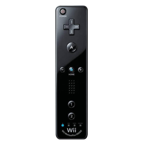 Nintendo Wii Remote Motion Plus controller voor Wii en Wii U, zwart, voorkant, tweedehands