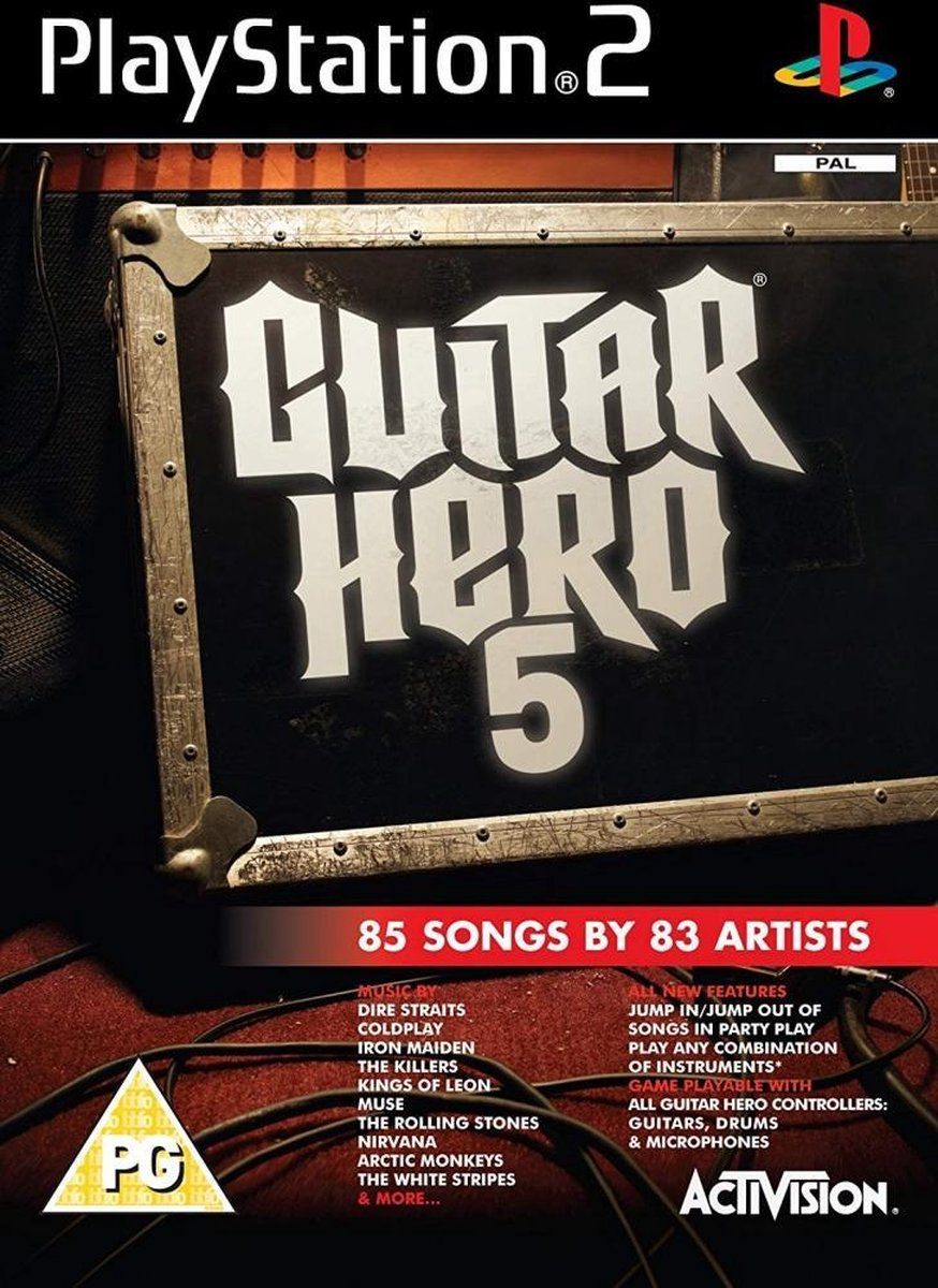 Playstation 2-Guitar Hero 5 Tweedehands