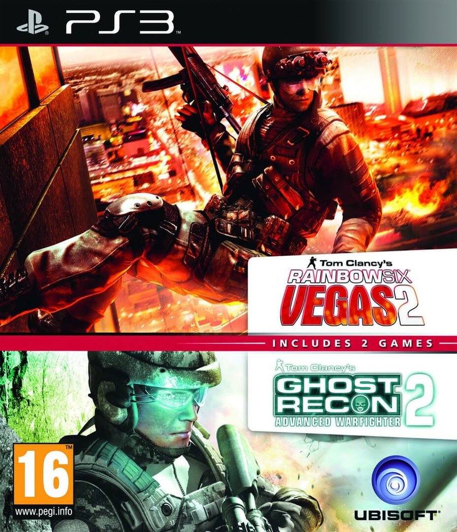 Playstation 3-Tom Clancy's Rainbow Six Vegas 2 (Complete Edition) + Ghost Recon Advanced Warfighter 2 (Double Pack) Tweedehands