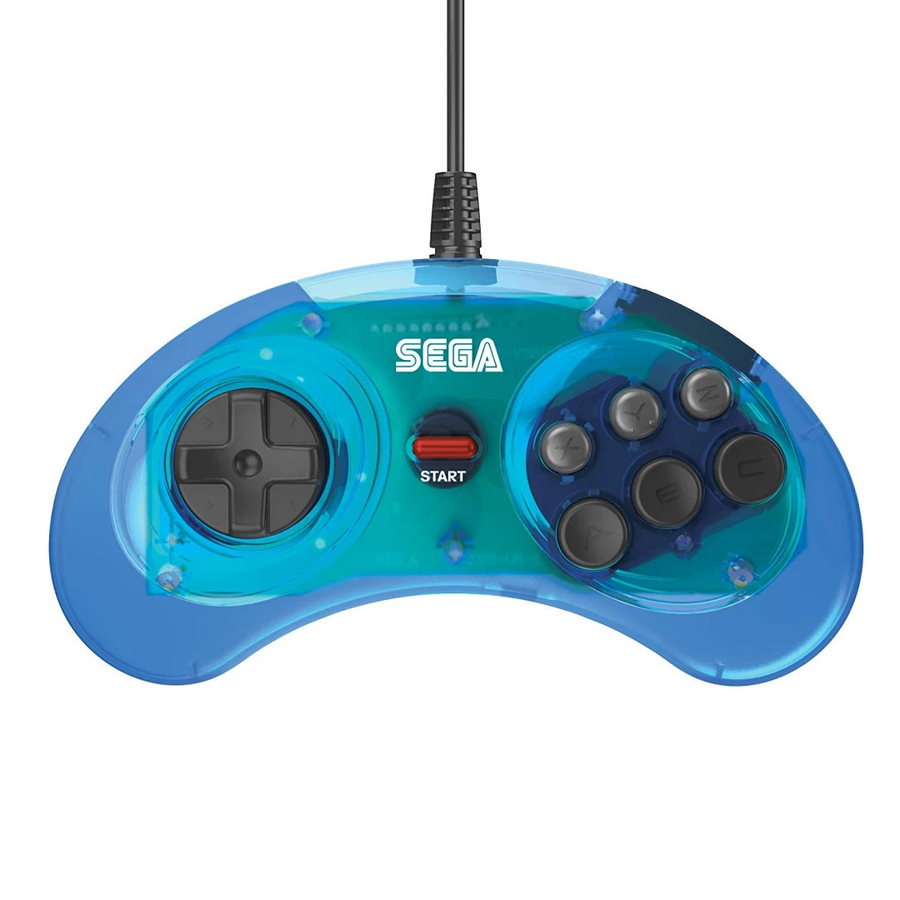 SEGA-Retro-Bit Mega Drive Mini 6-Button USB Controller - Blauw Tweedehands