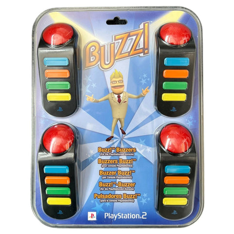 Sony-Playstation 2/3 Buzzers Bedraad (Nieuw in blisterverpakking)-tweedehands