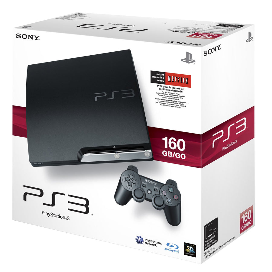 Sony-Playstation 3 Slim - 160 GB Console - Zwart (In doos) Tweedehands