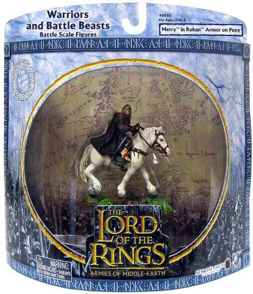 The Lord of the Rings-Soldiers and Scenes Battle Scale Figures - Merry in Rohan Armor on Pony (Nieuw)