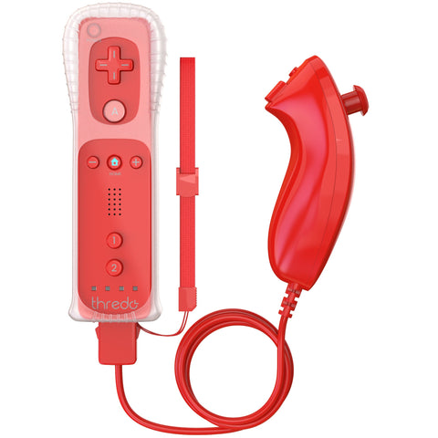 Thredo-Remote Controller + Nunchuk voor Nintendo Wii / Wii U (Motion Plus) - Rood (Nieuw)