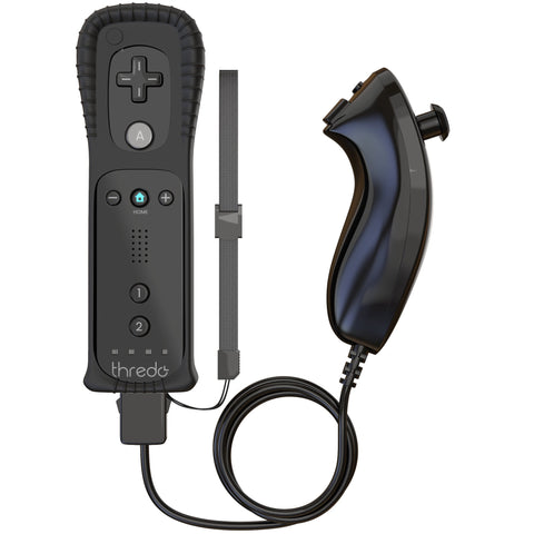 Thredo-Remote Controller + Nunchuk voor Nintendo Wii / Wii U (Motion Plus) - Zwart (Nieuw)