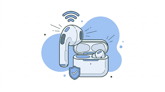 Vervangende AirPod koppelen - illustratie van oortje met oplaadcase