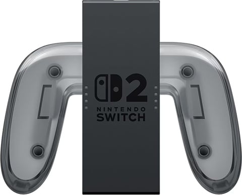 Nintendo Switch 2 Joy-Con 2 oplaadgrip, transparant grijs, vooraanzicht, tweedehands