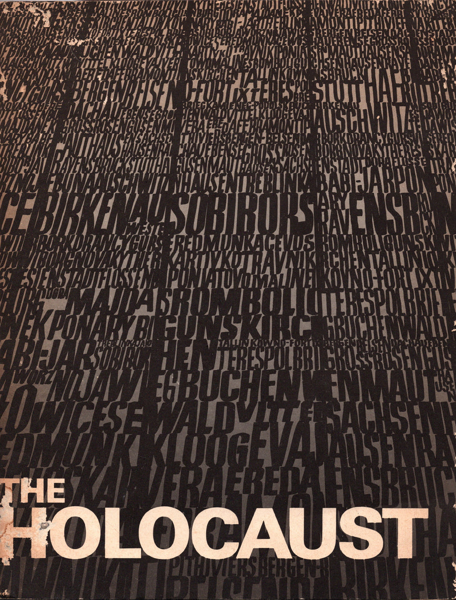 The Holocaust van Yad Vashem - voorkant met namen van kampen