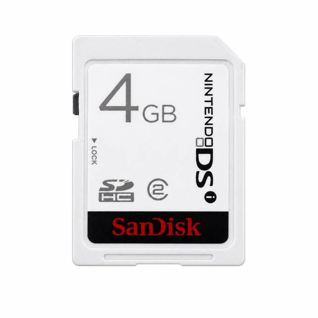 SanDisk SDHC geheugenkaart voor Nintendo DSi 4GB, witte kaart met DSi-logo, voorkant