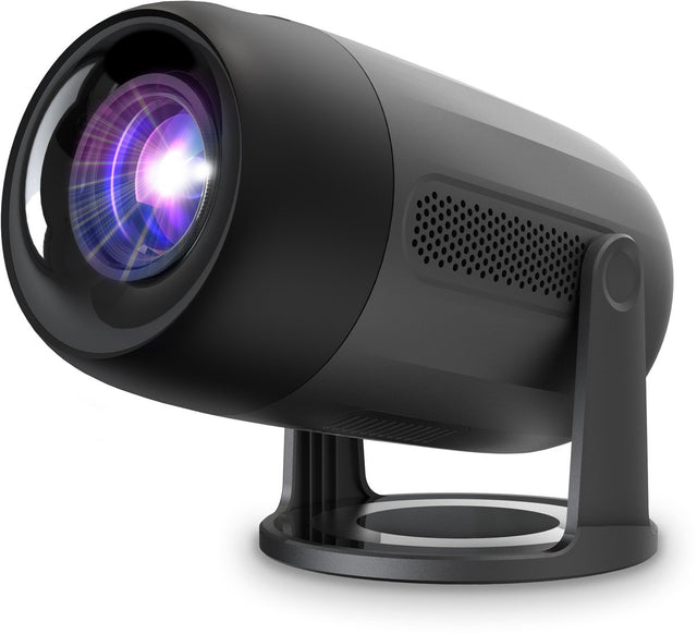 Philips NeoPix 150 Full HD projector NPX150/INT, zwart, schuin van voren op standaard