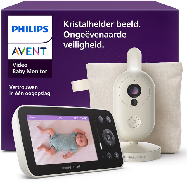 Avent SCD871 Eersteklas digitale videobabyfoon met camera - Wit, ouderunit, camera-unit, reistasje en doos