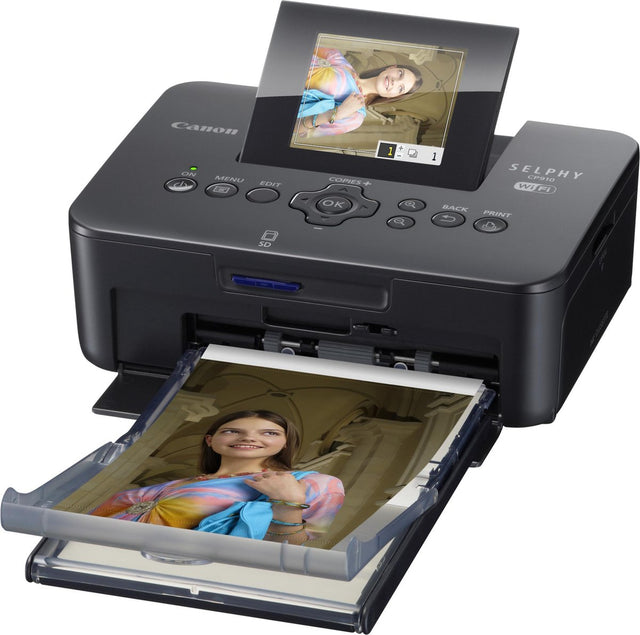 Canon Selphy CP910 fotoprinter, zwart, met uitklapscherm en papiercassette