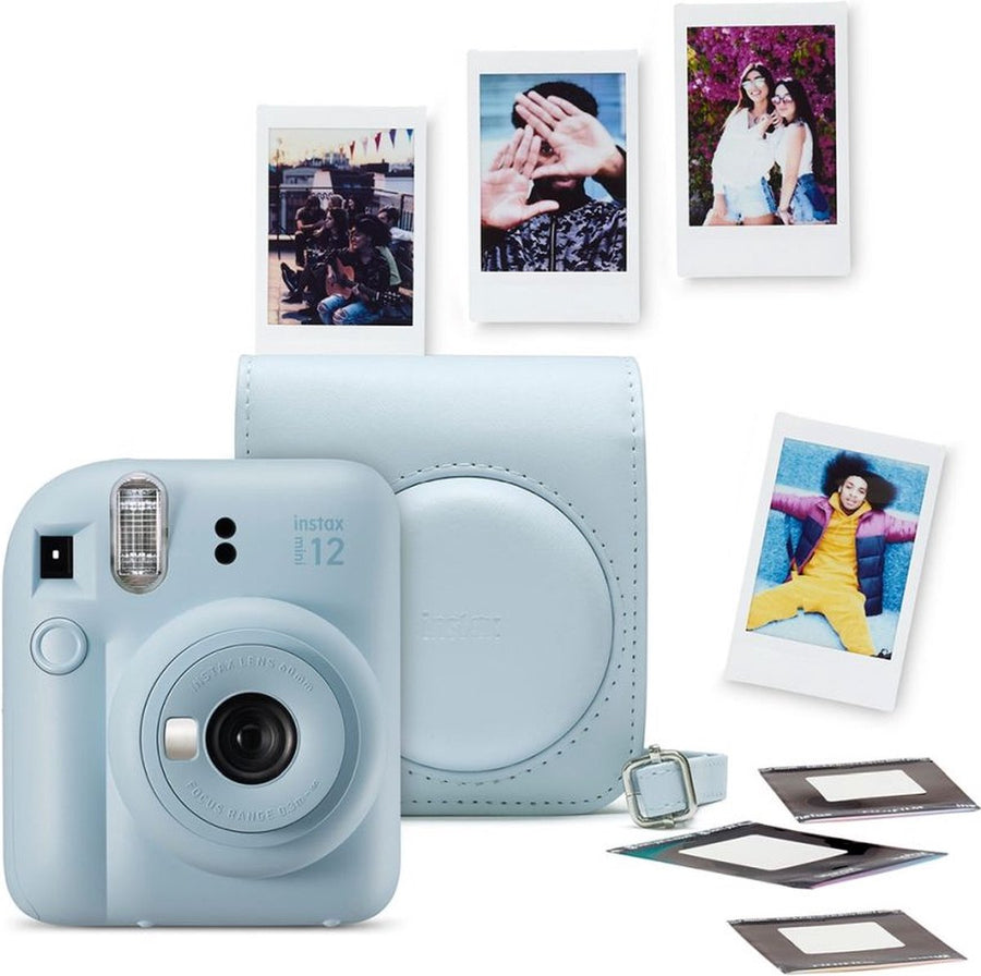 Fujifilm-Instax Mini 12 Instant Camera + 10x Film + Case - Pastel Blue (Nieuw)
