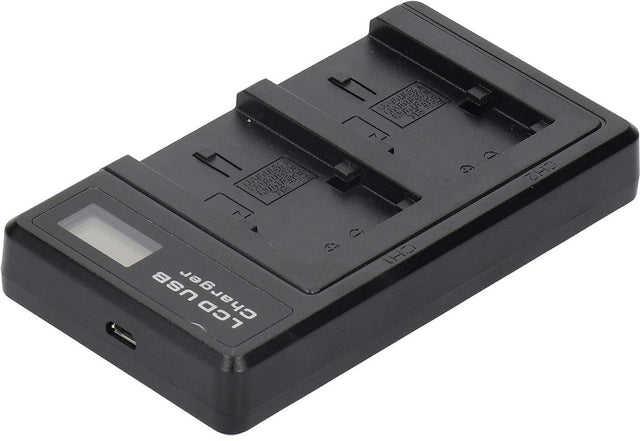 BC-TRV duo oplader/lader voor Sony NP-FV50 accu, zwart, lader met twee lege laadvakken