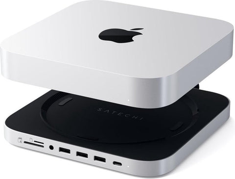 Stand en Hub voor Mac Mini met SATA SSD Enclosure - Silver