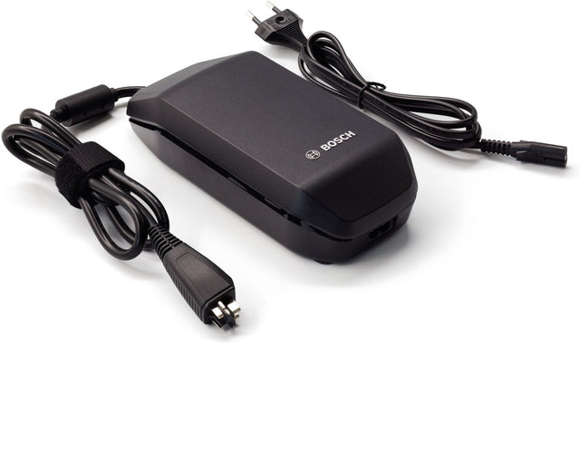 Bosch e-bike Standard Charger 4A Smart System (BPC3400), zwarte acculader met EU-netsnoer en laadkabel