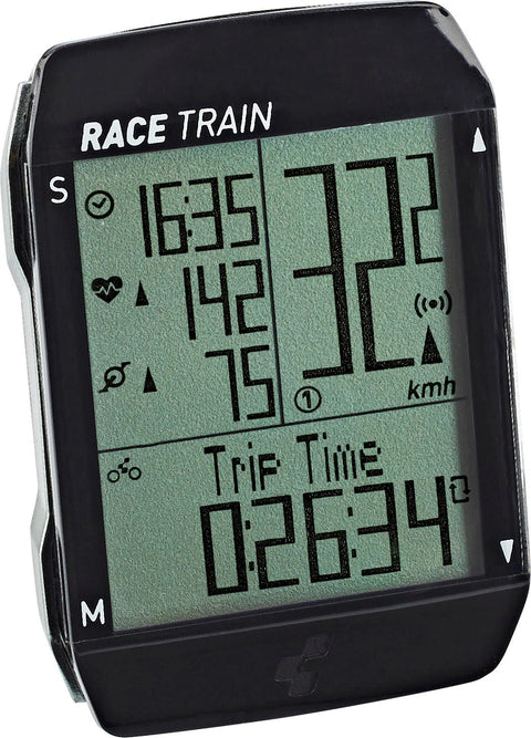 Cube-Fietscomputer Race Train (Draadloos, Hartslag- & Cadansfuncties) - Zwart (Nieuw)