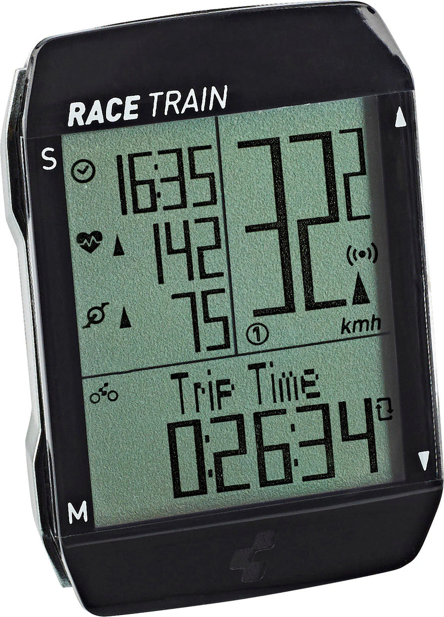 Cube-Fietscomputer Race Train (Draadloos, Hartslag- & Cadansfuncties) - Zwart (Nieuw)