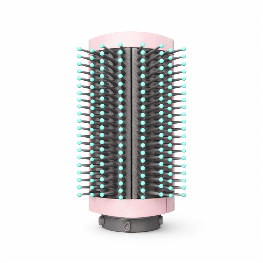Dyson Airwrap Soft Smoothing Brush, roze met mintgroene borstelpunten, vooraanzicht