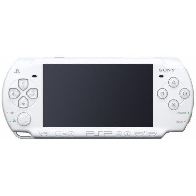 Sony PSP-1000 console, wit Ceramic White, voorkant met zwart scherm, tweedehands