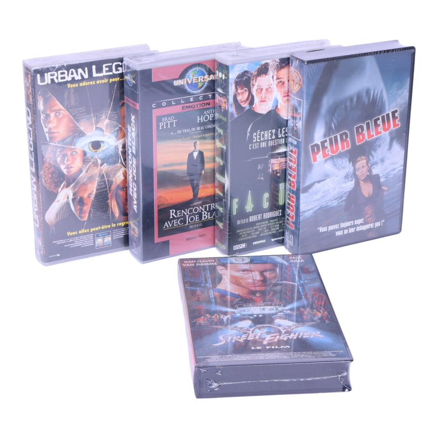 5 Franse VHS-films: Urban Legend + Meet Joe Black + The Faculty + Peur Bleue + Street Fighter Le Film (Nieuw)