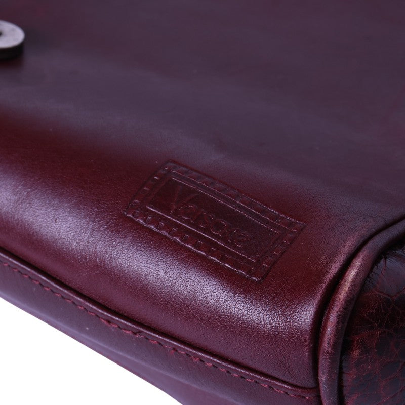 Leren Crossbody Tas met Croco-Print - Bordeaux