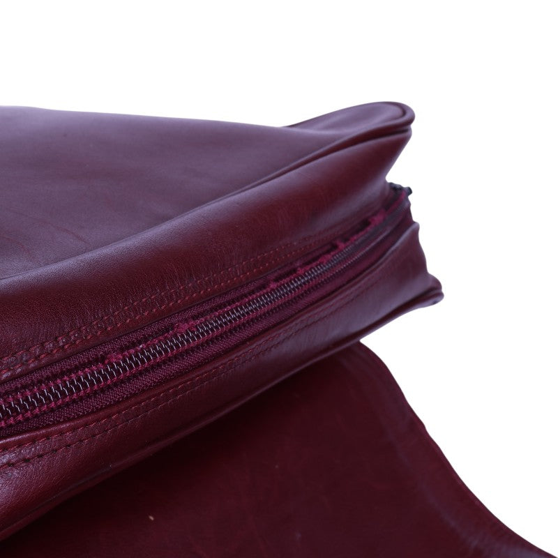 Leren Crossbody Tas met Croco-Print - Bordeaux