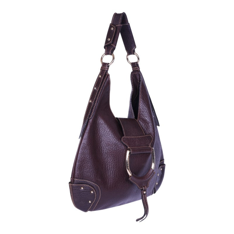 D-Ring Hobo Tas Bruin Leer