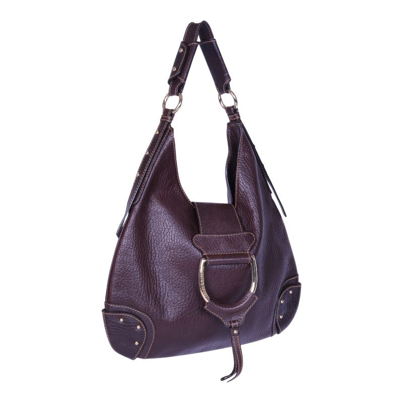 D-Ring Hobo Tas Bruin Leer